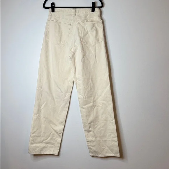 NWT The Wide-Leg Jean in Summer Denim ecru wash tan jeans size 28 - Picture 6 of 9